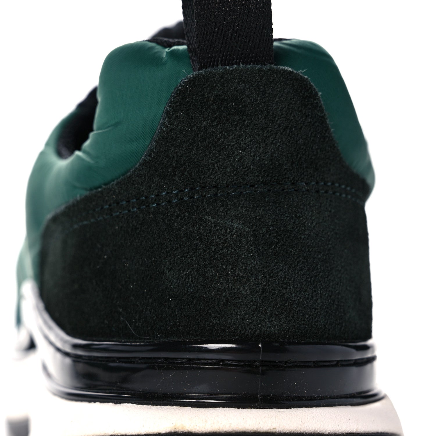 Chanel Nylon Suede Womens Logo Sneakers Green 8 of 9