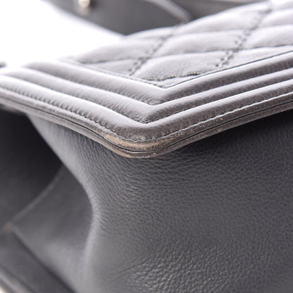 Chanel Calfskin Double Stitch Medium Boy Flap Grey 13 of 14