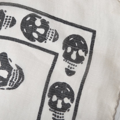 Alexander McQueen Silk Chiffon Skull Scarf Ivory Black 4 of 4