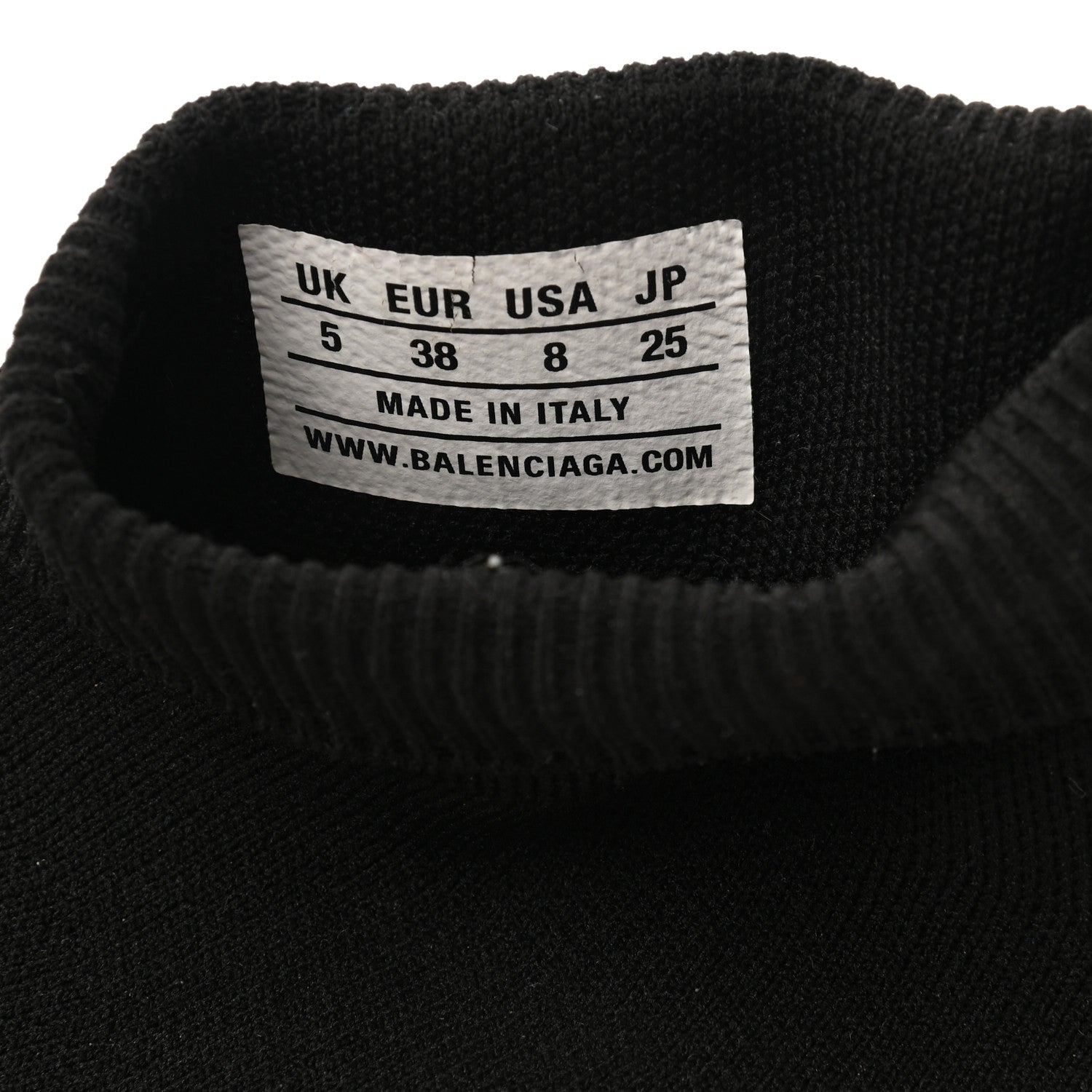 Balenciaga Laminated Knit Womens Speed Sneakers 38 Black 7 of 9