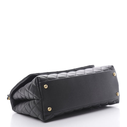 Chanel Caviar Lizard Embossed Quilted Small Coco Handle Flap Black 4 of 11