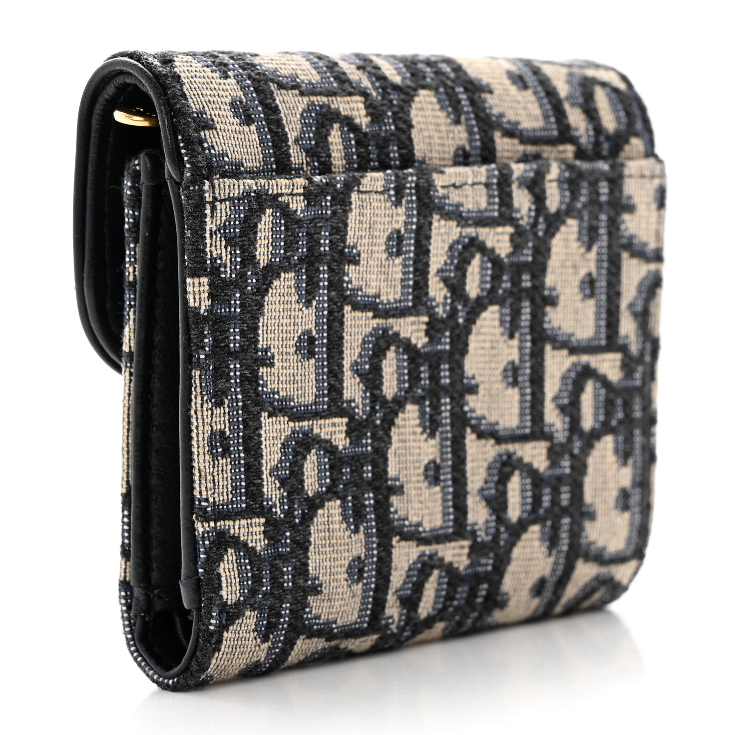 Christian Dior Oblique Saddle Lotus Wallet Blue 3 of 8