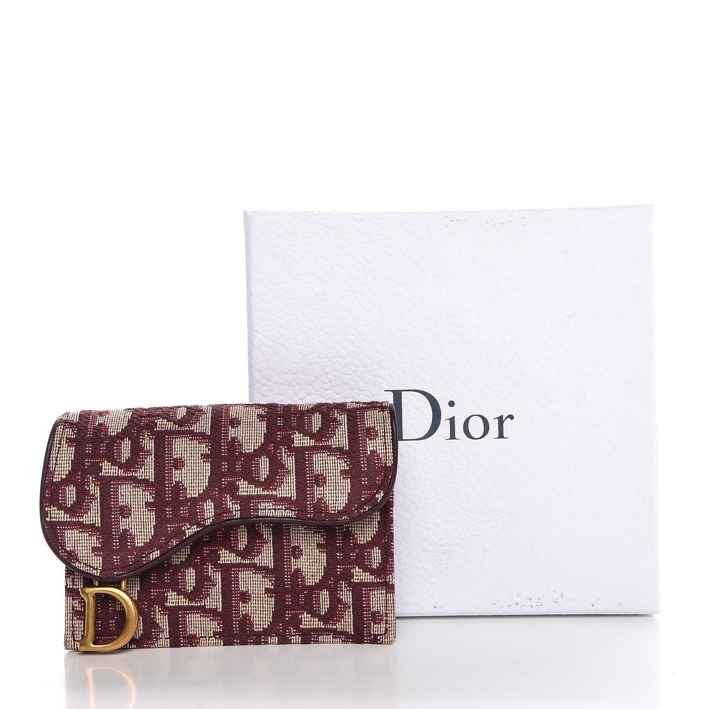 Oblique Saddle Card Holder Bordeaux