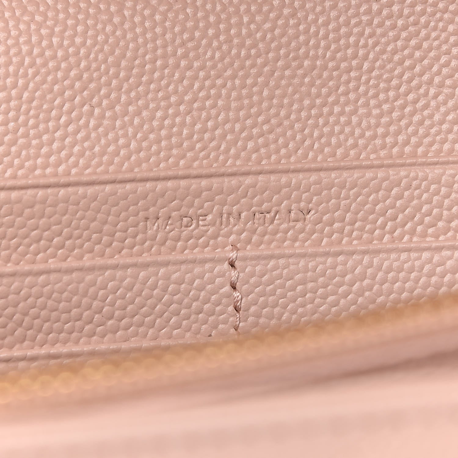 Saint Laurent Grain De Poudre Matelasse Chevron Monogram Chain Wallet Pale Pink 7 of 9