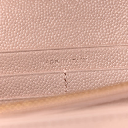 Saint Laurent Grain De Poudre Matelasse Chevron Monogram Chain Wallet Pale Pink 7 of 9