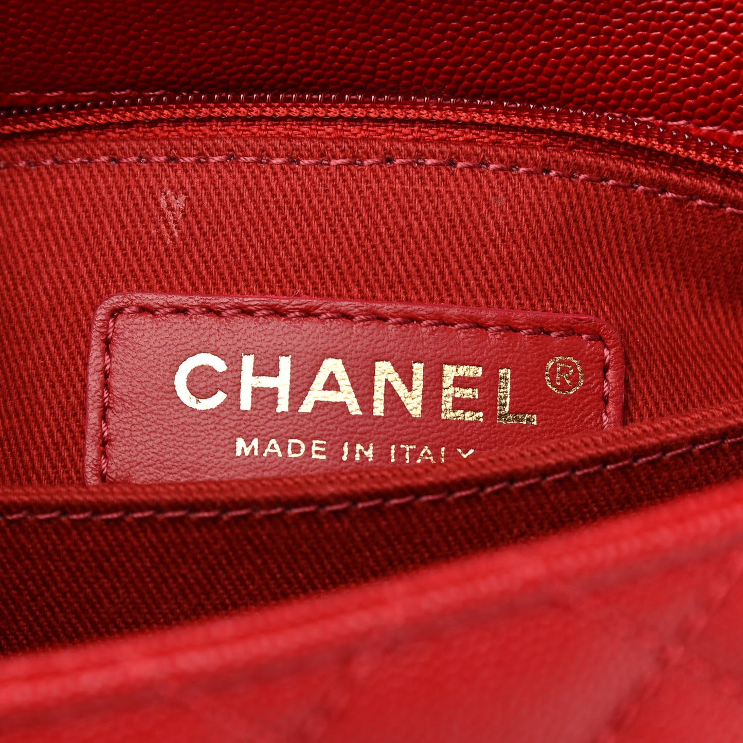 Caviar Quilted Mini Coco Handle Flap Red