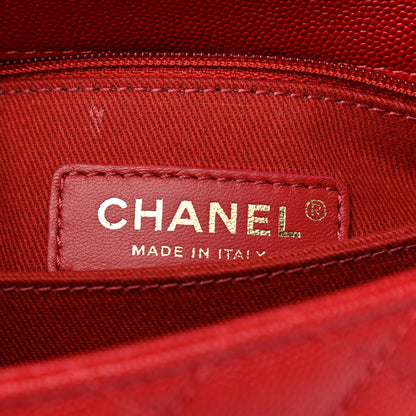 Chanel Caviar Quilted Mini Coco Handle Flap Red 6 of 10
