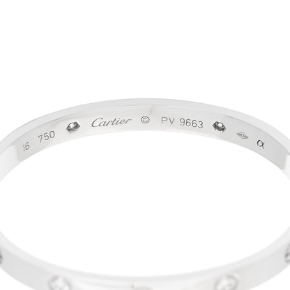 Cartier 18K White Gold 4 Diamond LOVE Bracelet 16 5 of 7