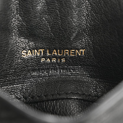 Saint Laurent Grained Lambskin Monogram Cassandre Envelope Charm Pouch Black 6 of 11