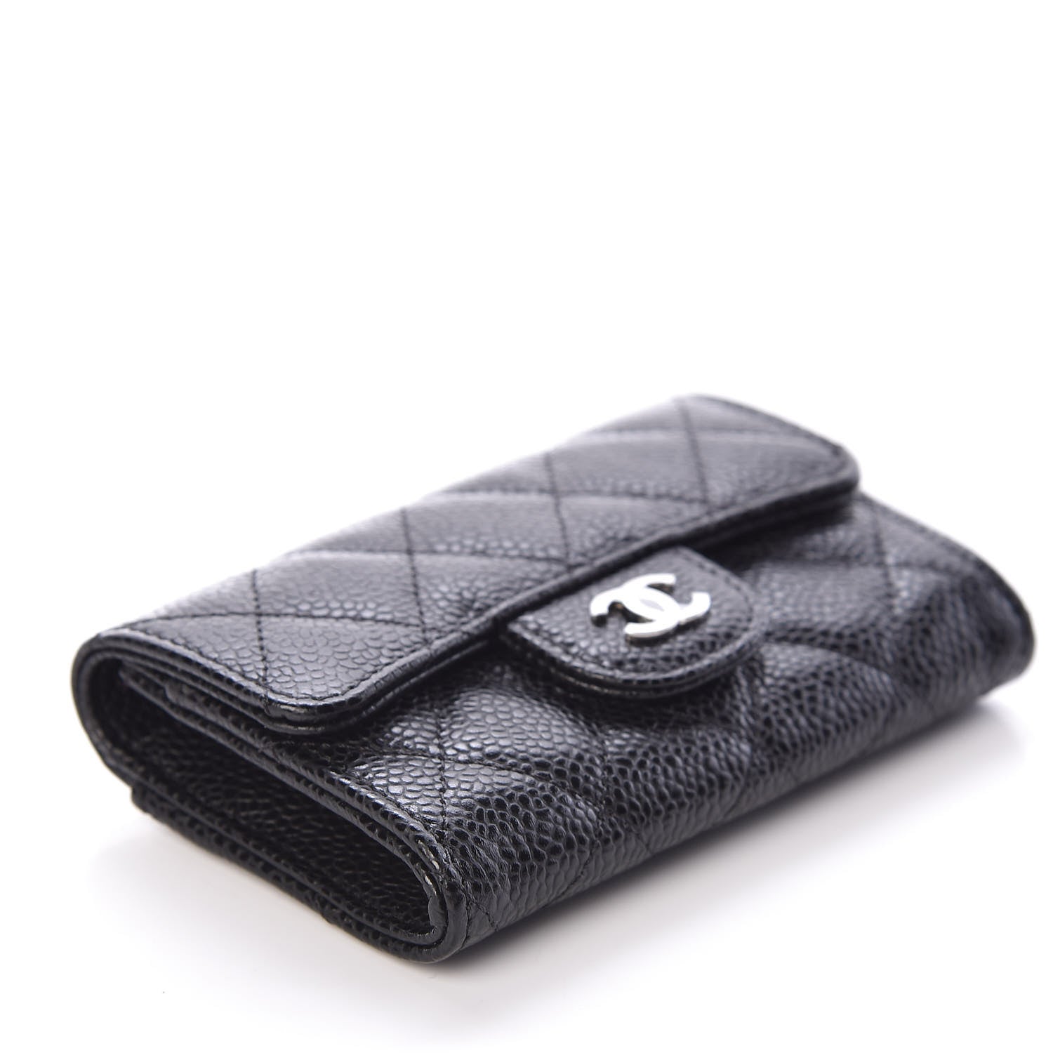 Chanel Caviar Quilted Flap Card Holder Wallet Black 4 of 9