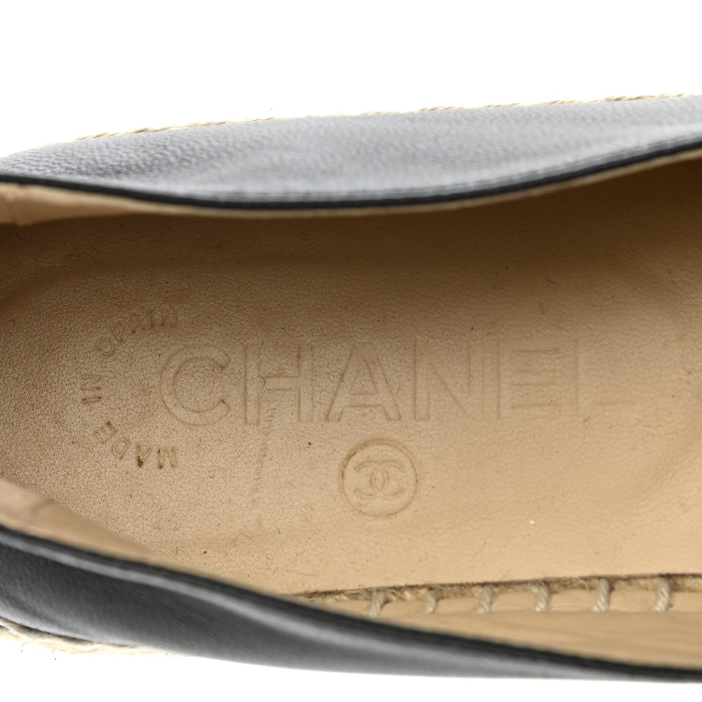 Lambskin CC Espadrilles 38 Black