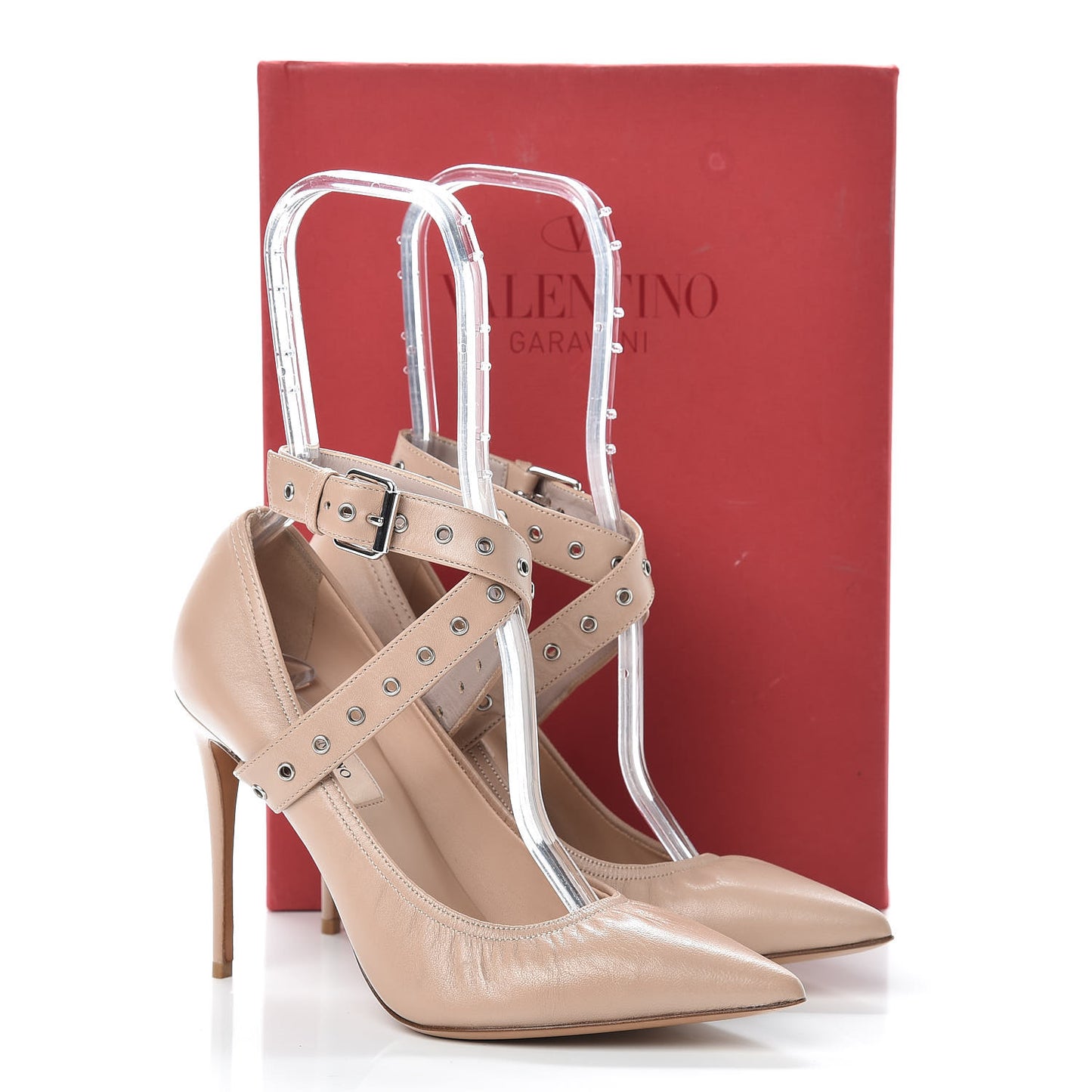 Nappa Love Latch Cross Strap 100mm Pumps 38 Poudre