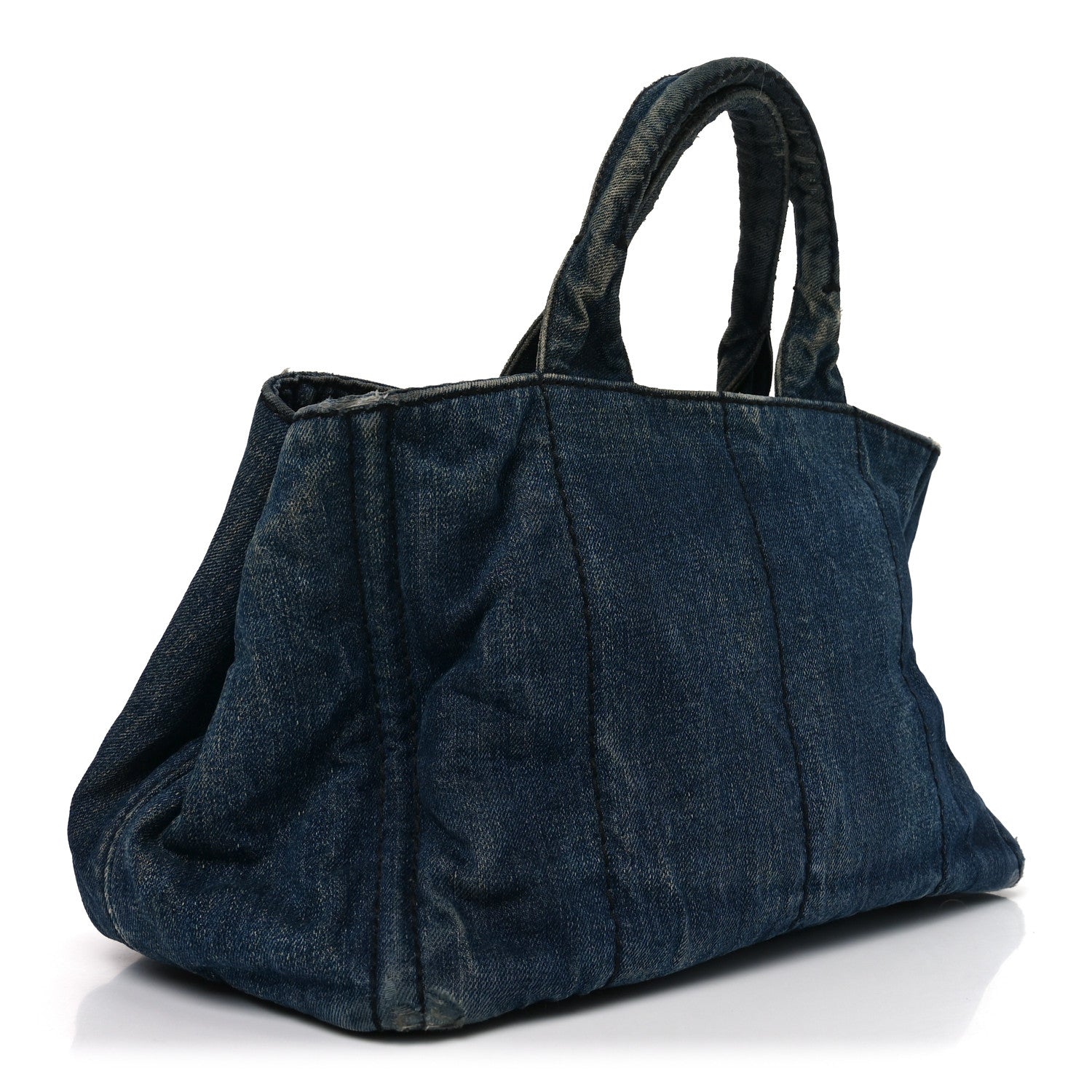 Prada Denim Logo Tote Avio 3 of 12