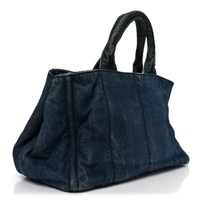 Prada Denim Logo Tote Avio 3 of 12