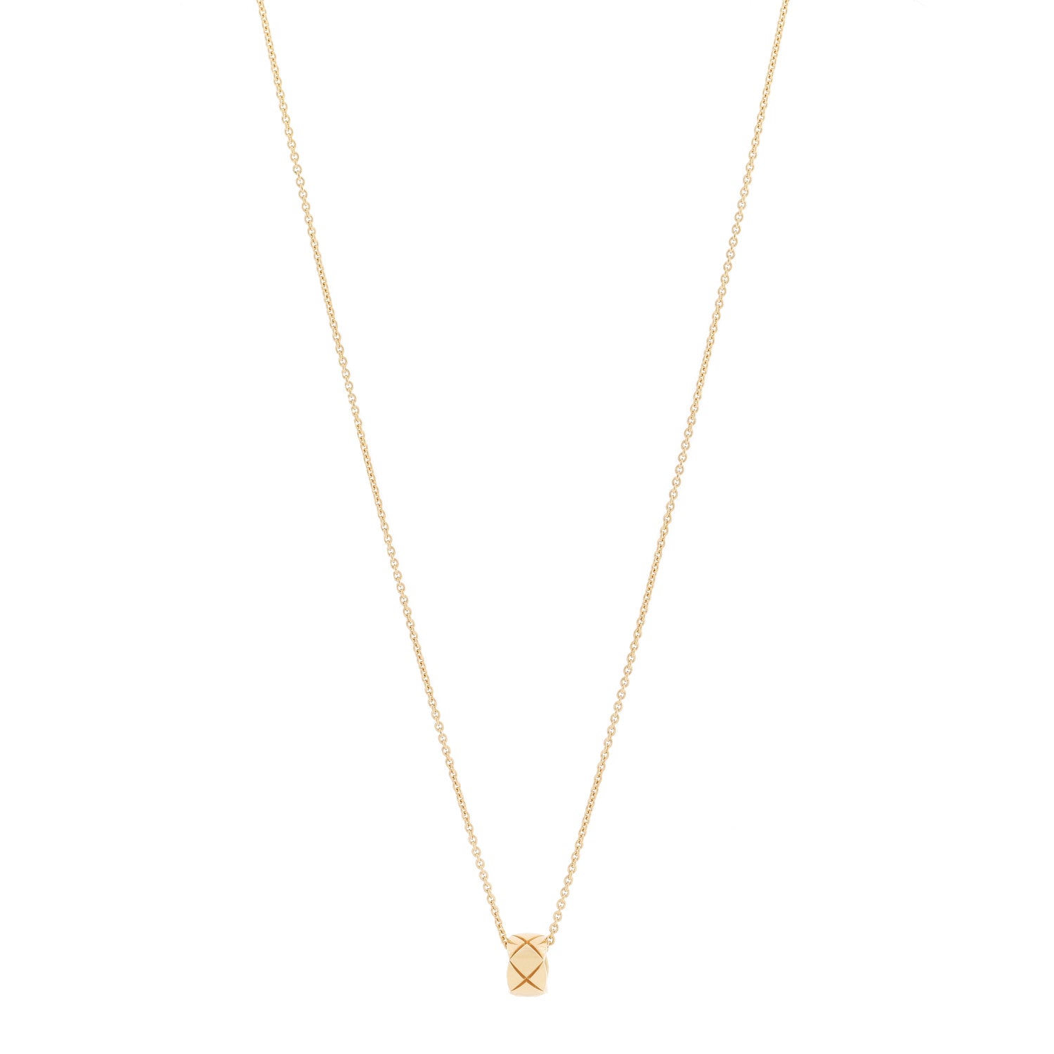 Chanel 18K Yellow Gold Coco Crush Small Round Pendant Necklace Chanel 18K Yellow Gold Coco Crush Small Round Pendant Necklace