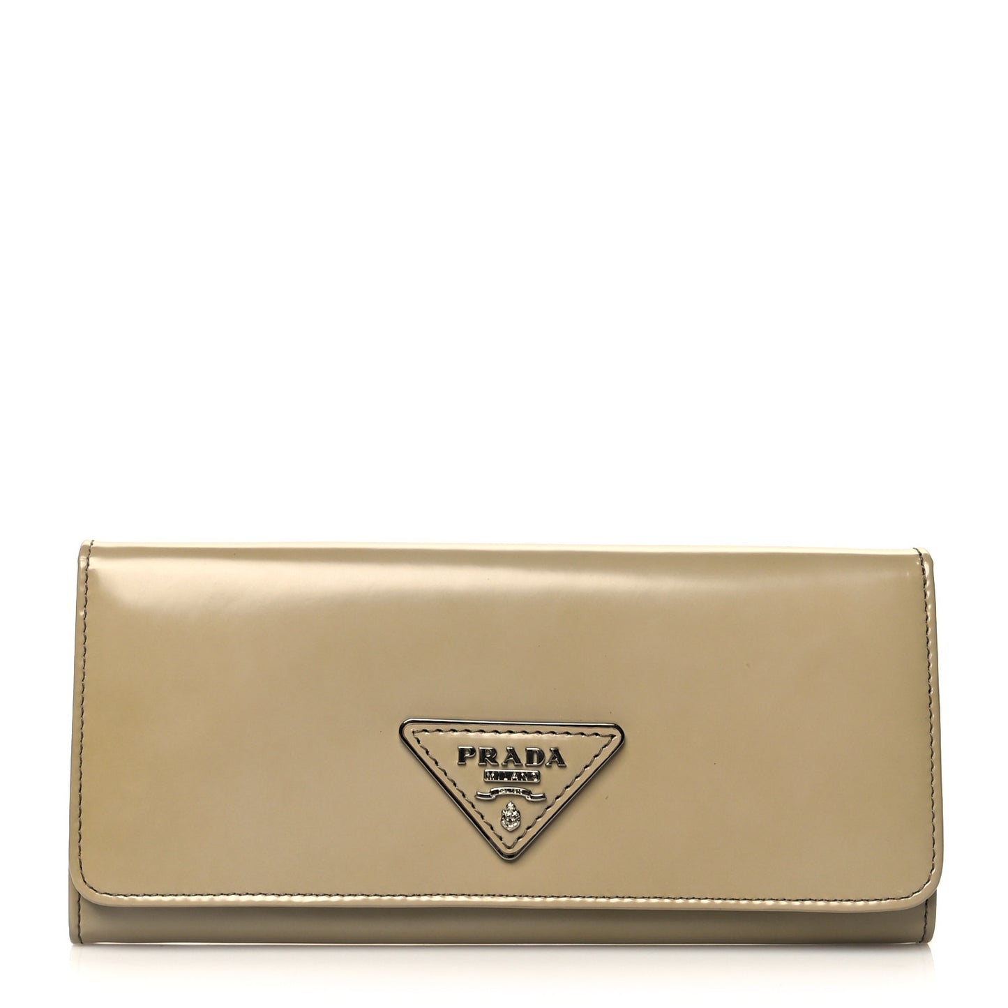 Spazzolato Continental Flap Wallet Beige