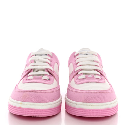 Chanel Cotton Sneakers 39.5 Pink White 2 of 12