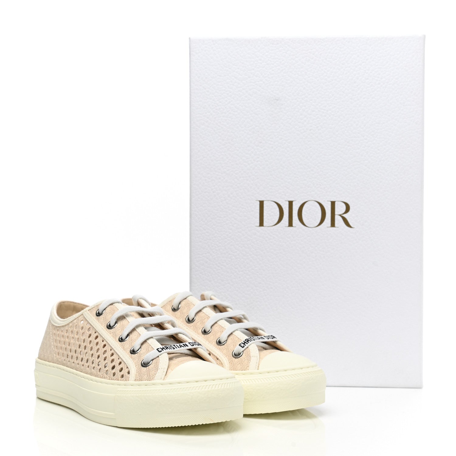 Christian Dior Resille Embroidered Walk'N'Dior Low Top Sneakers 35.5 Beige 9 of 9