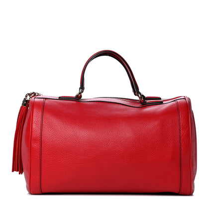 Gucci Pebbled Calfskin Medium Soho Boston Red 1 of 11