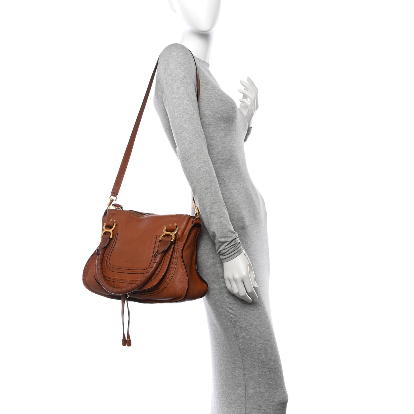Calfskin Medium Marcie Satchel Tan