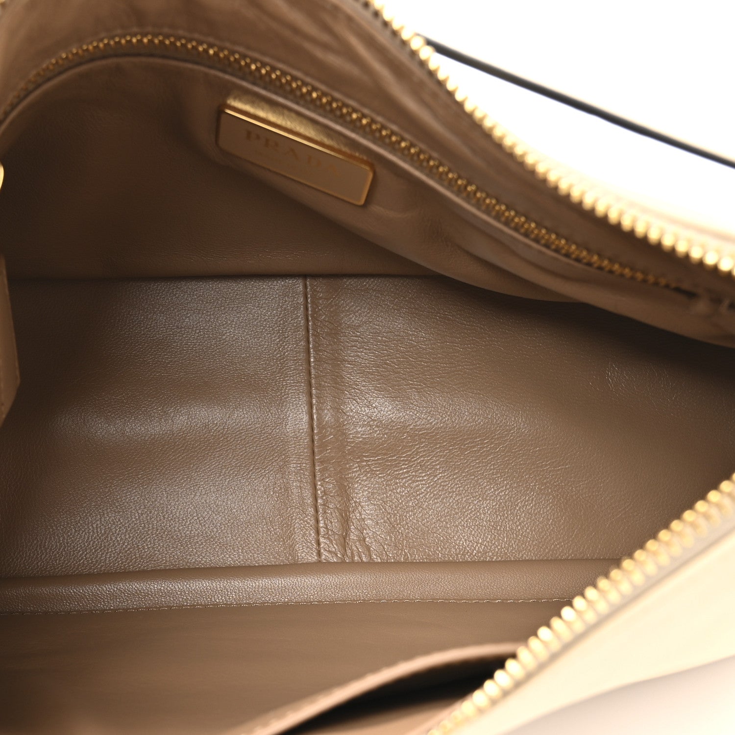 Prada Soft Calfskin Medium Aimee Shoulder Bag Travertine 9 of 23