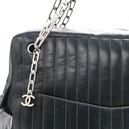 Chanel Lambskin Vertical Quilted Mademoiselle Camera Case Black 7 of 15