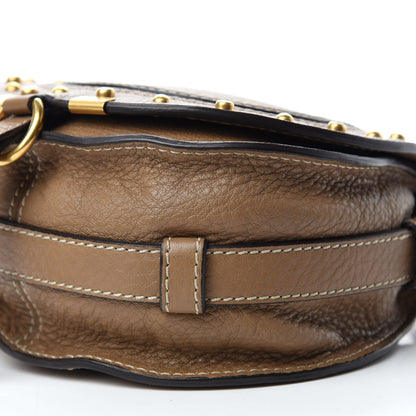 Chloe Calfskin Studded Mini Marcie Round Crossbody Bag Nut 7 of 9