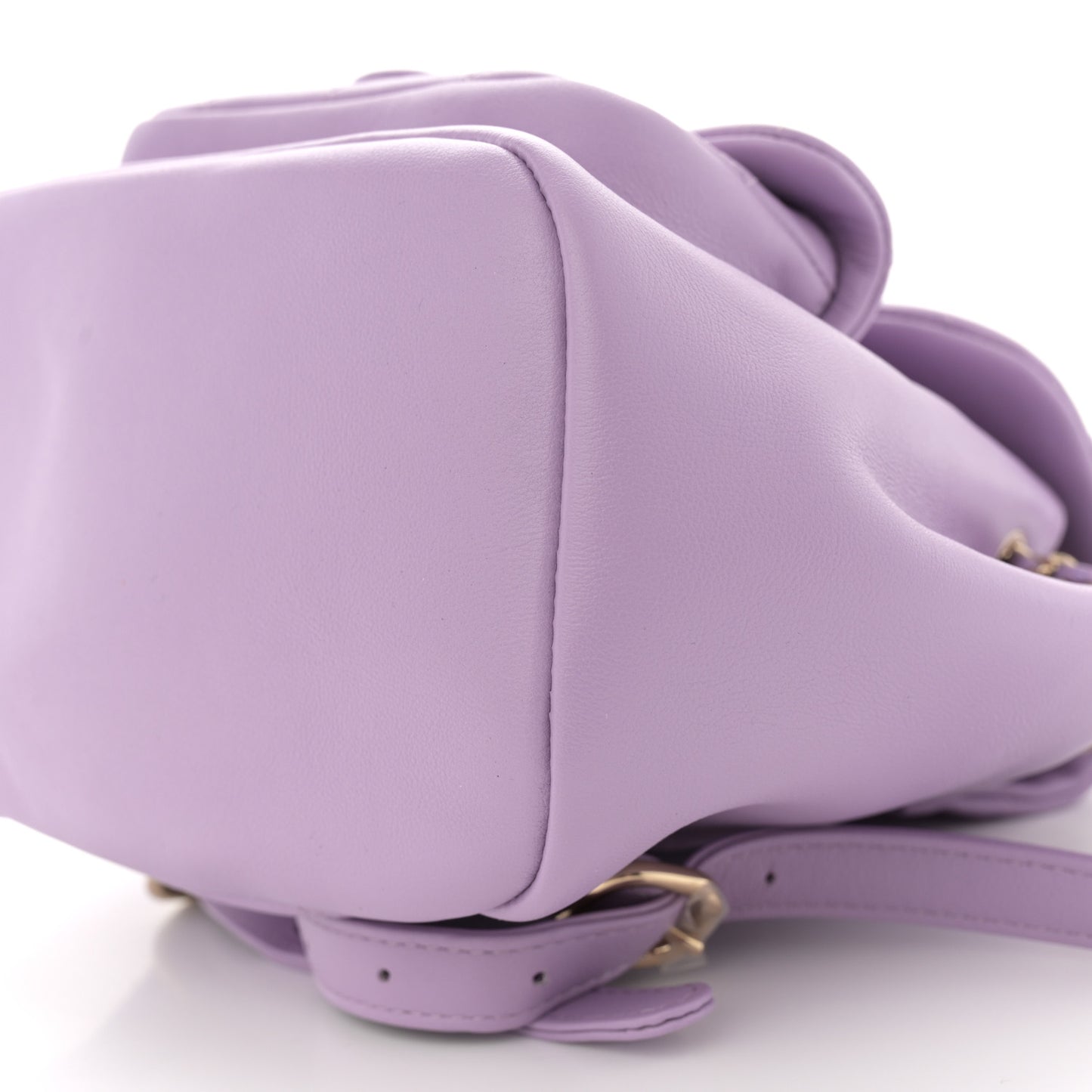 Lambskin Quilted Small Duma Drawstring Backpack Light Purple