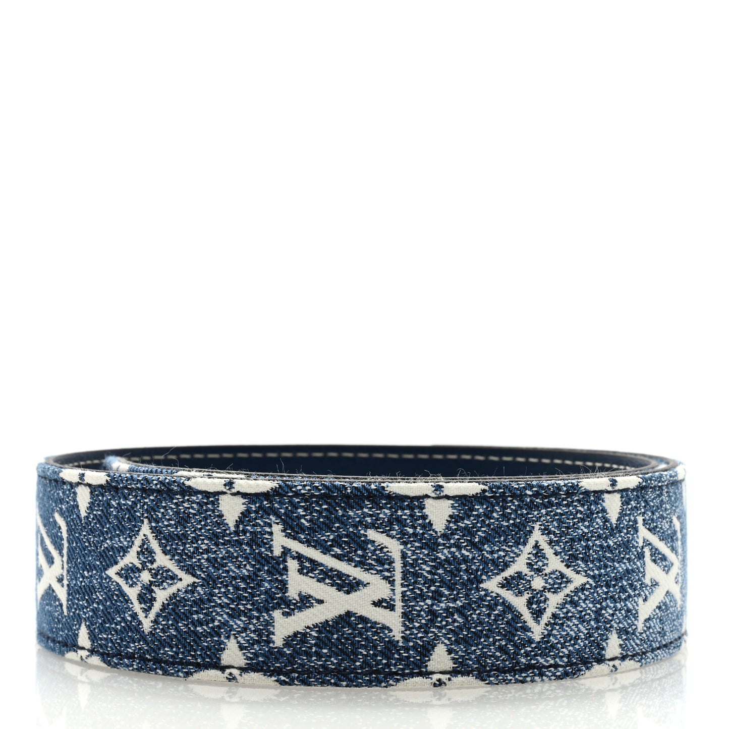 Denim Monogram Jacquard Bandouliere Shoulder Strap Bleu