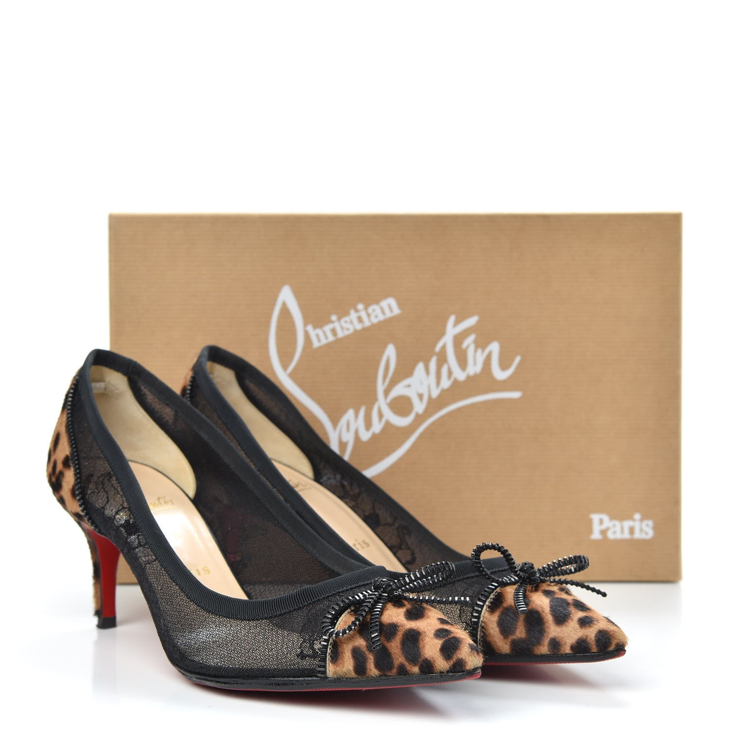 Christian Louboutin Pony Hair Lace Leopard Souris 70 Pumps 37.5 Black 10 of 10