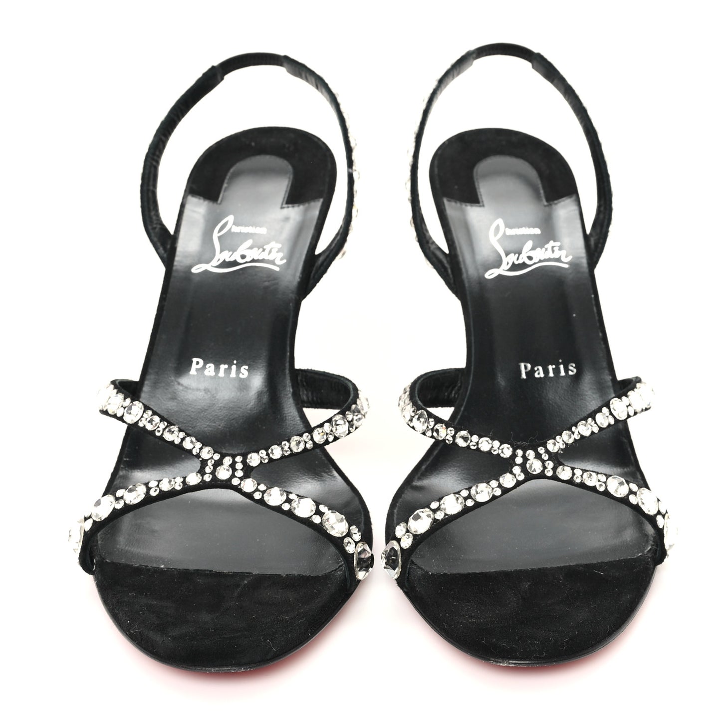 Veau Velours Strass Emilie 85 Sandals 41  Black