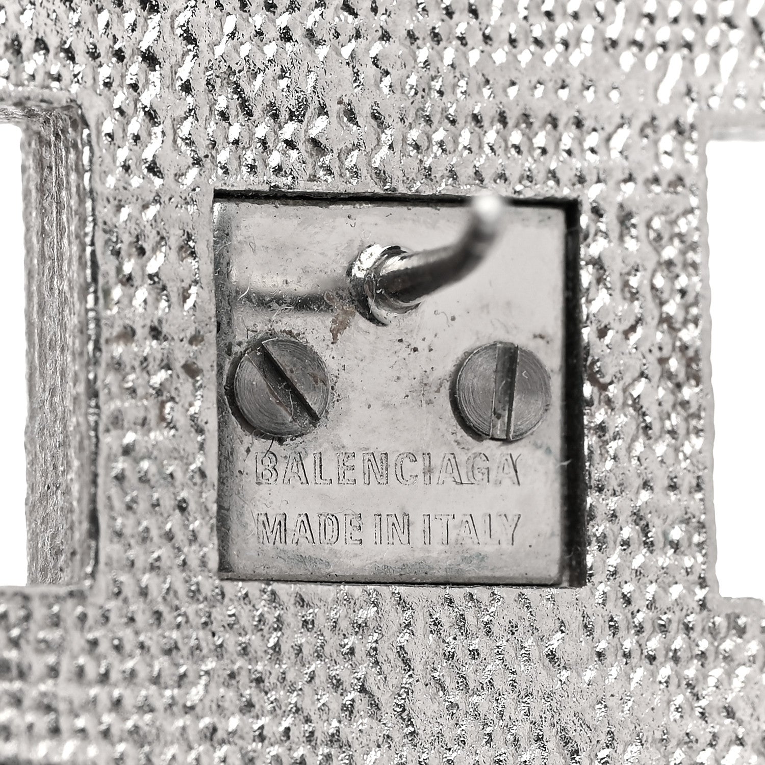 Balenciaga Crystal BB 2.0 Drop Earrings Silver 4 of 4