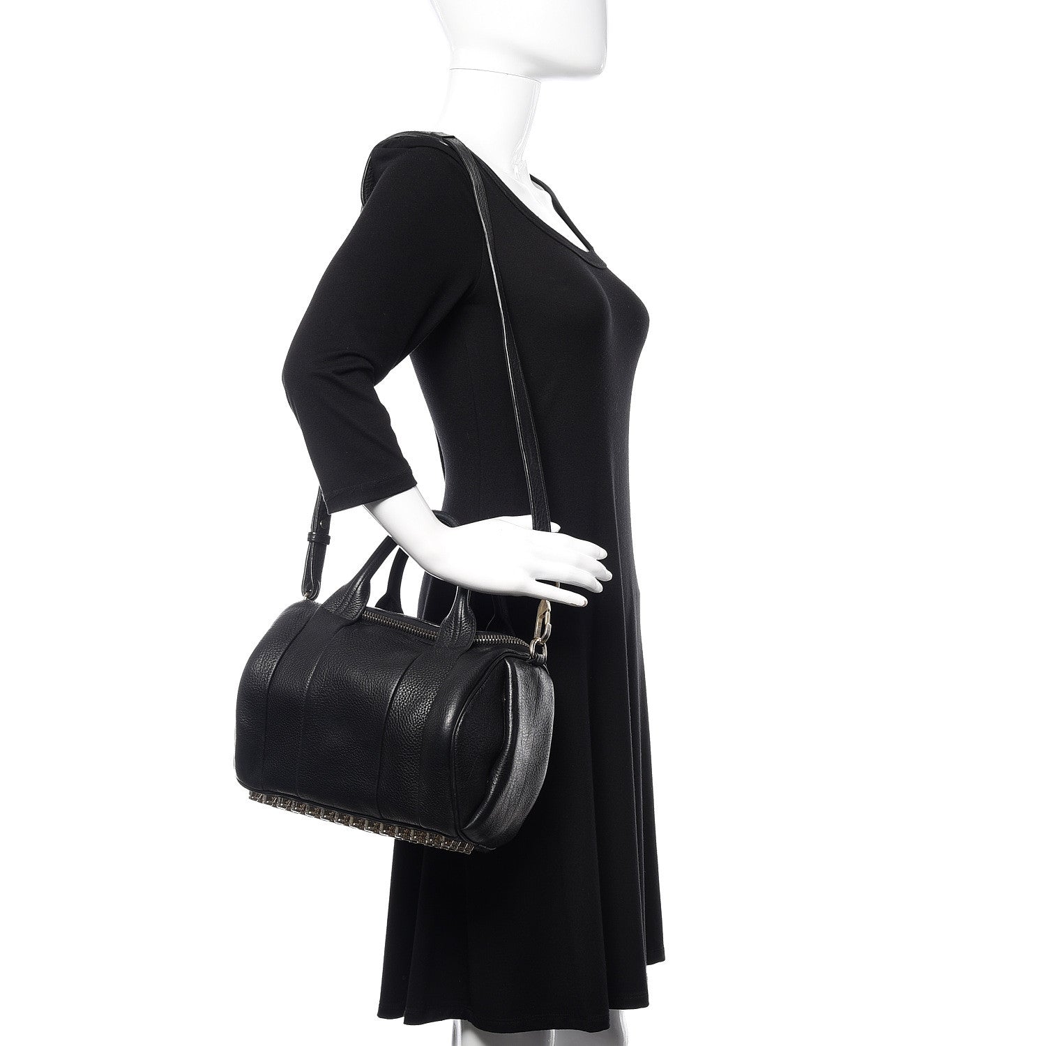 Alexander Wang Pebbled Lambskin Rockie Black Pale Gold Hardware 2 of 12