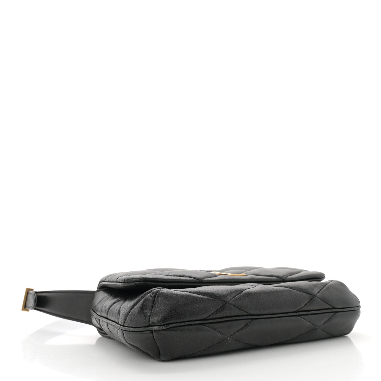 Saint Laurent Lambskin Quilted Le 57 Diamond Shoulder Bag Black 4 of 14