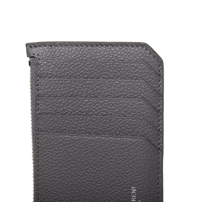 Saint Laurent Grained Calfskin 5 Fragments Zip Pouch Card Holder Fog 9 of 11