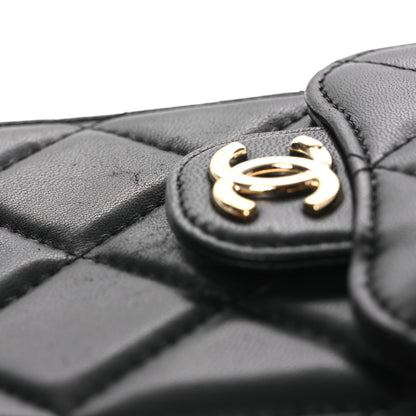 Chanel Lambskin Quilted Lacquered Chain Phone Holder With Chain Black 11 of 11