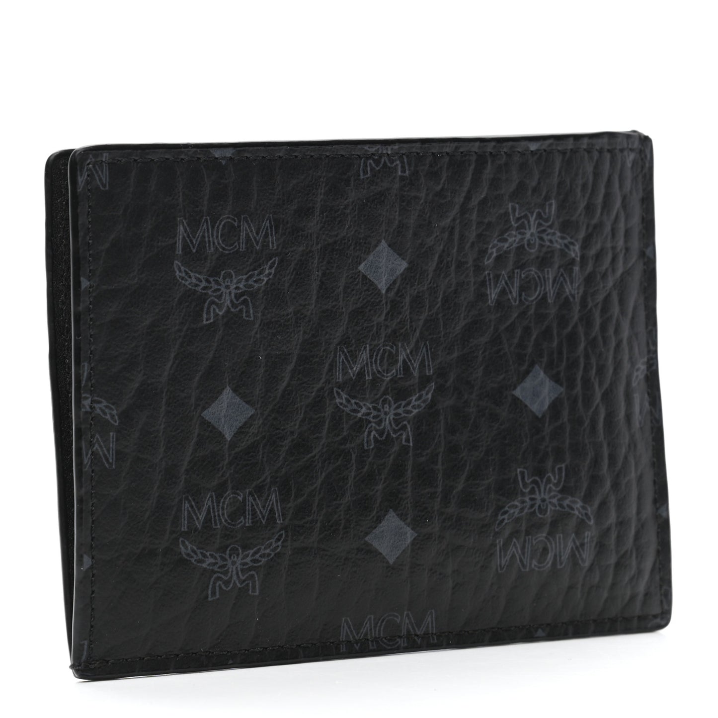 Calfskin Visetos Card Case Black