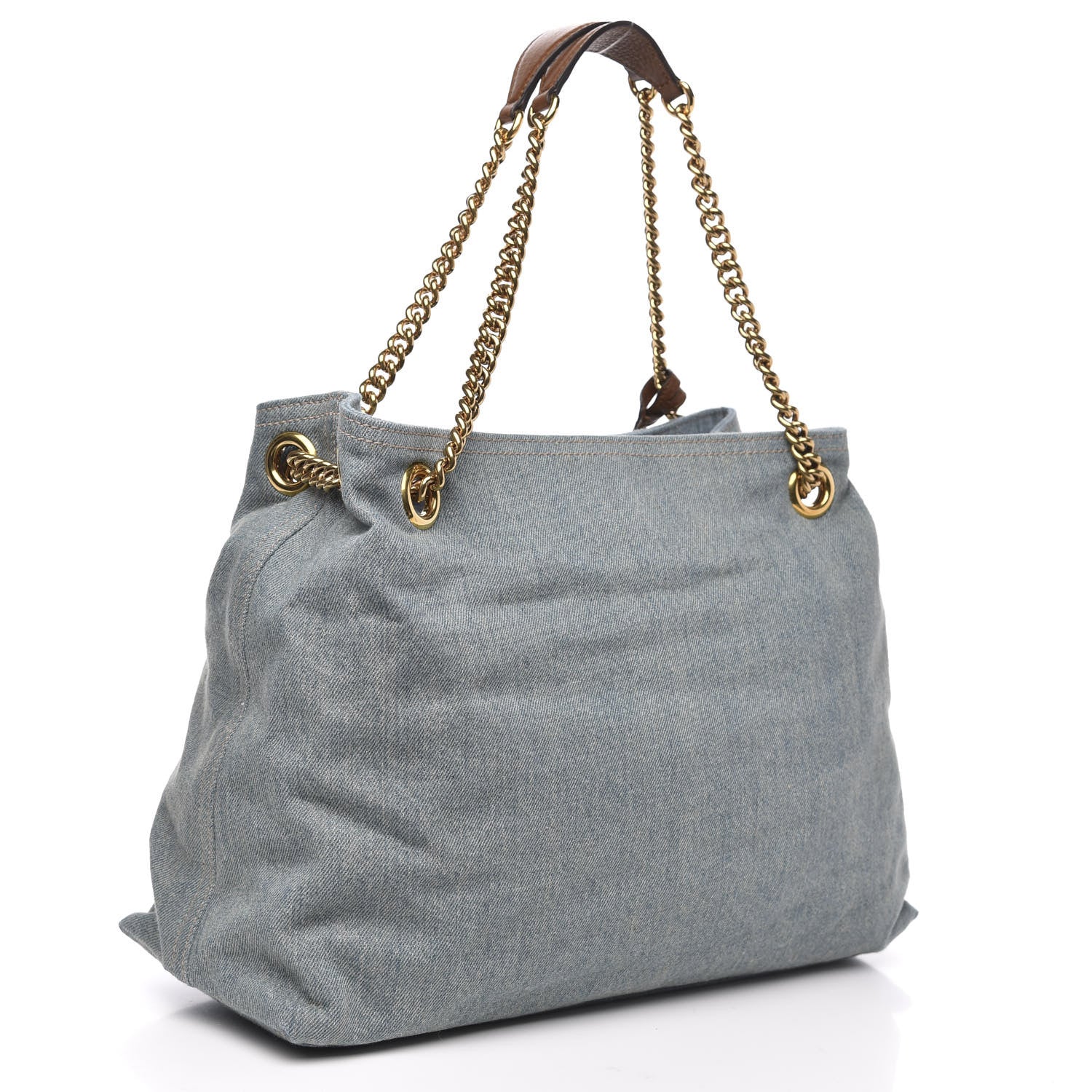 Gucci Denim Medium Soho Chain Shoulder Bag Blue 3 of 11