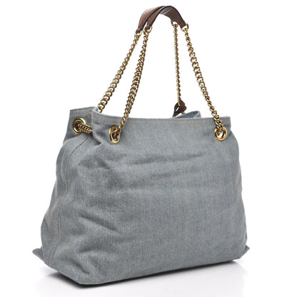 Gucci Denim Medium Soho Chain Shoulder Bag Blue 3 of 11
