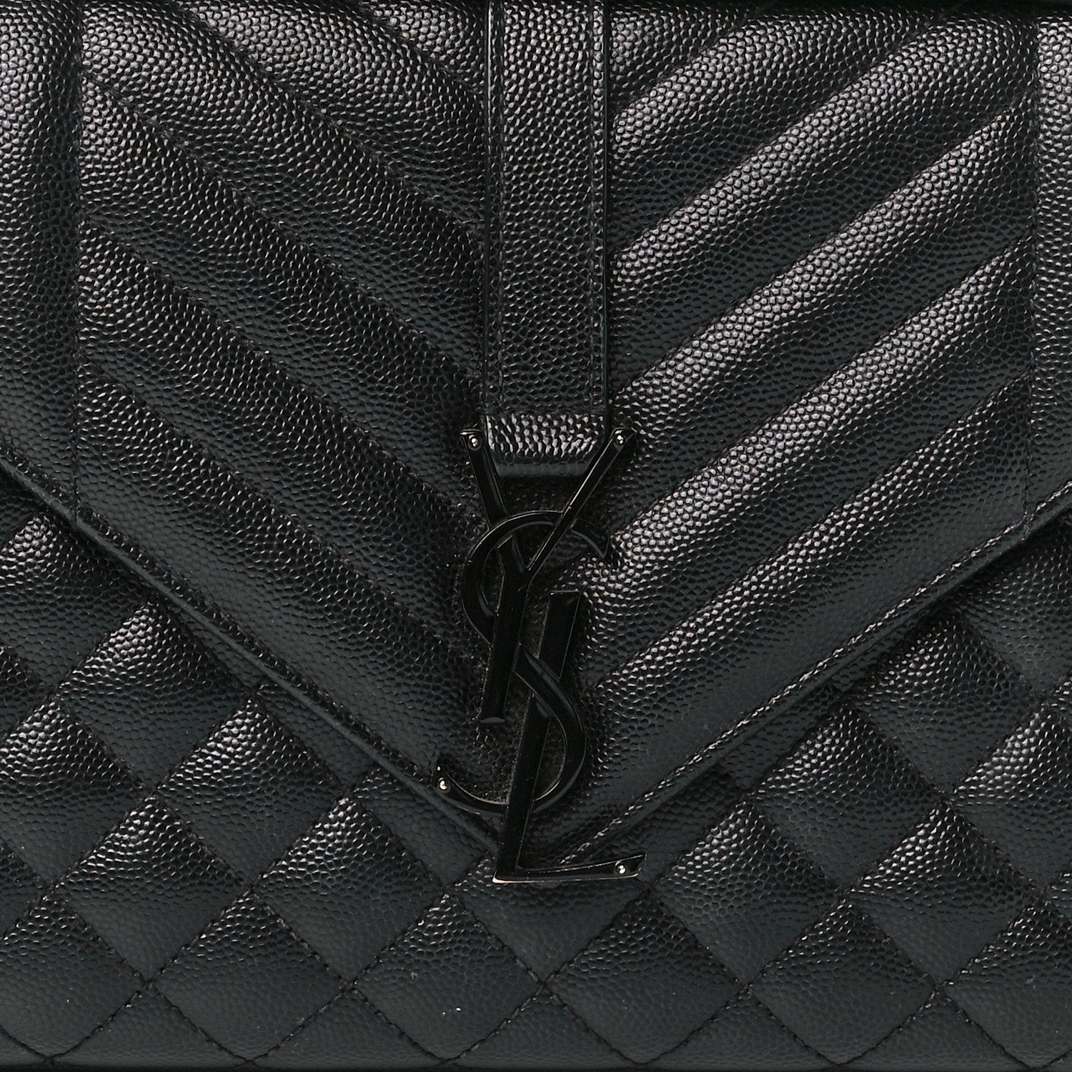Saint Laurent Grain De Poudre Textured Mixed Matelasse Triquilt Medium Monogram Monochrome Satchel Black 9 of 12