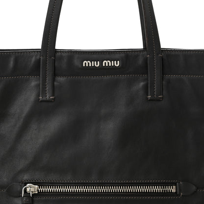 Miu Miu Vitello Soft Calfskin Shopping Tote Ebano 8 of 11