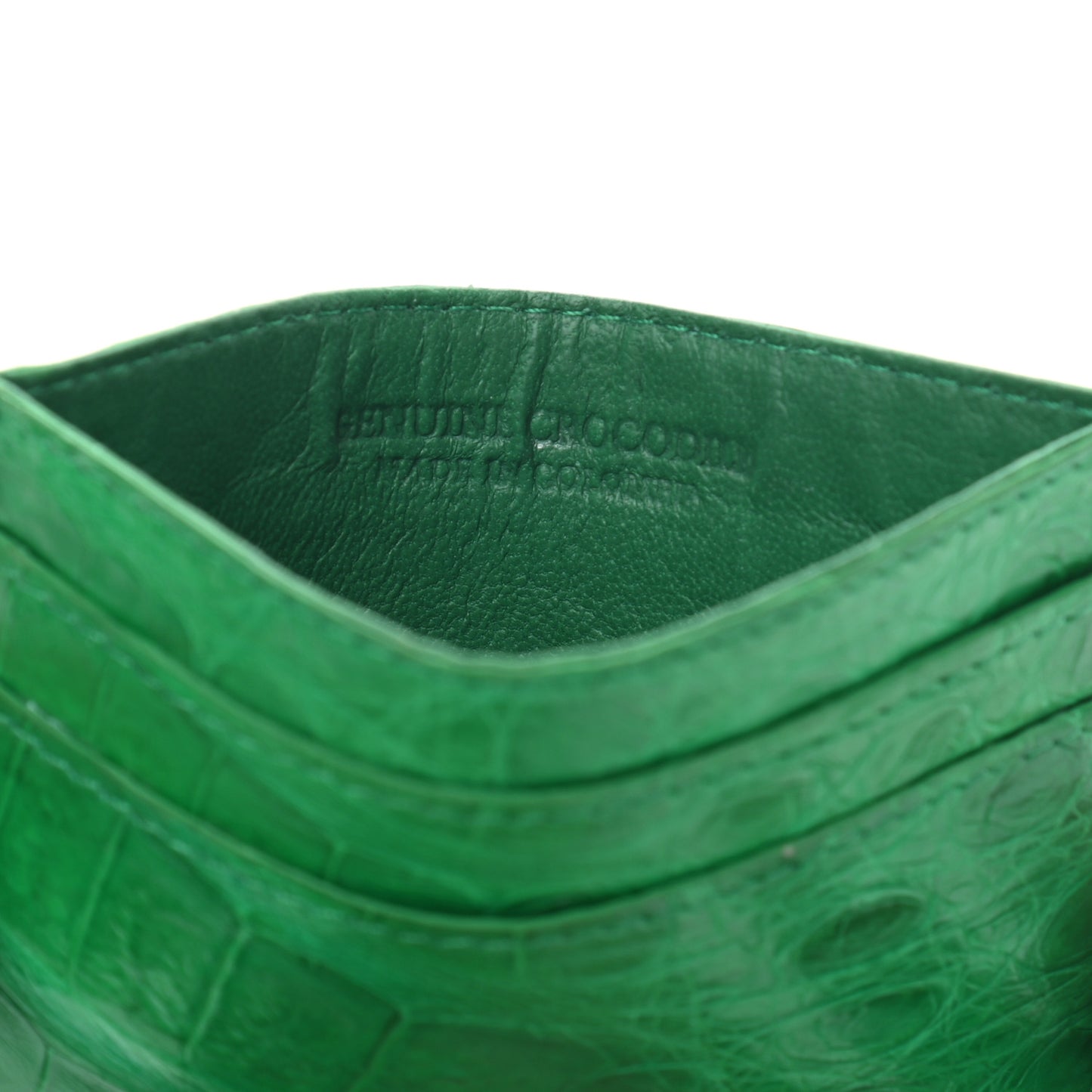 Crocodile Card Case Green