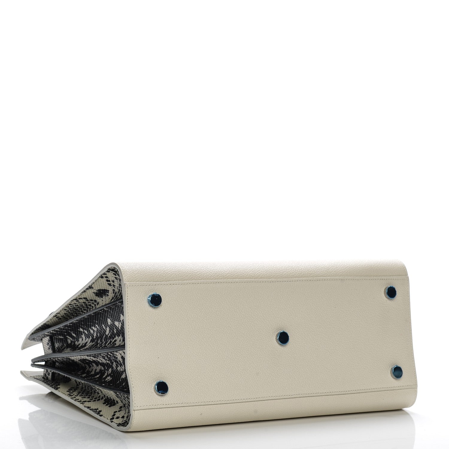 Saint Laurent Grained Calfskin Embossed Python Small Sac De Jour Porcelain 4 of 8