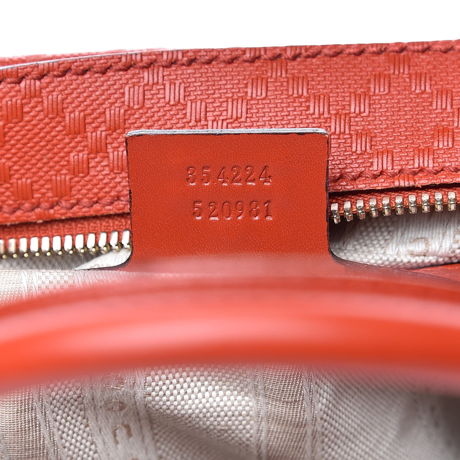 Gucci Calfskin Diamante Small Top Handle Bag Orange 7 of 13