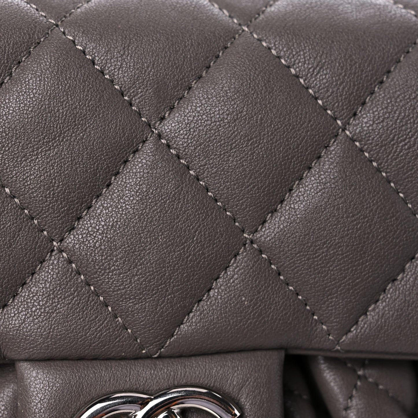 Washed Lambskin Quilted Mini Chain Around Flap Taupe