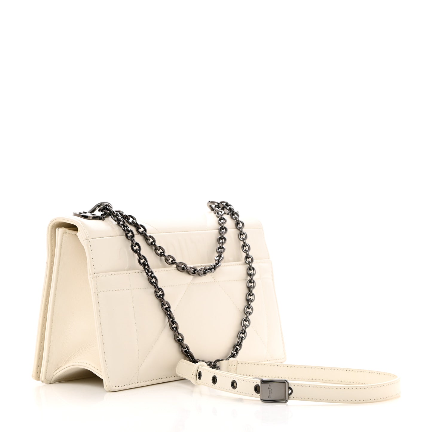 Lambskin Maxi Cannage 30 Montaigne Chain Top Handle Bag Off White