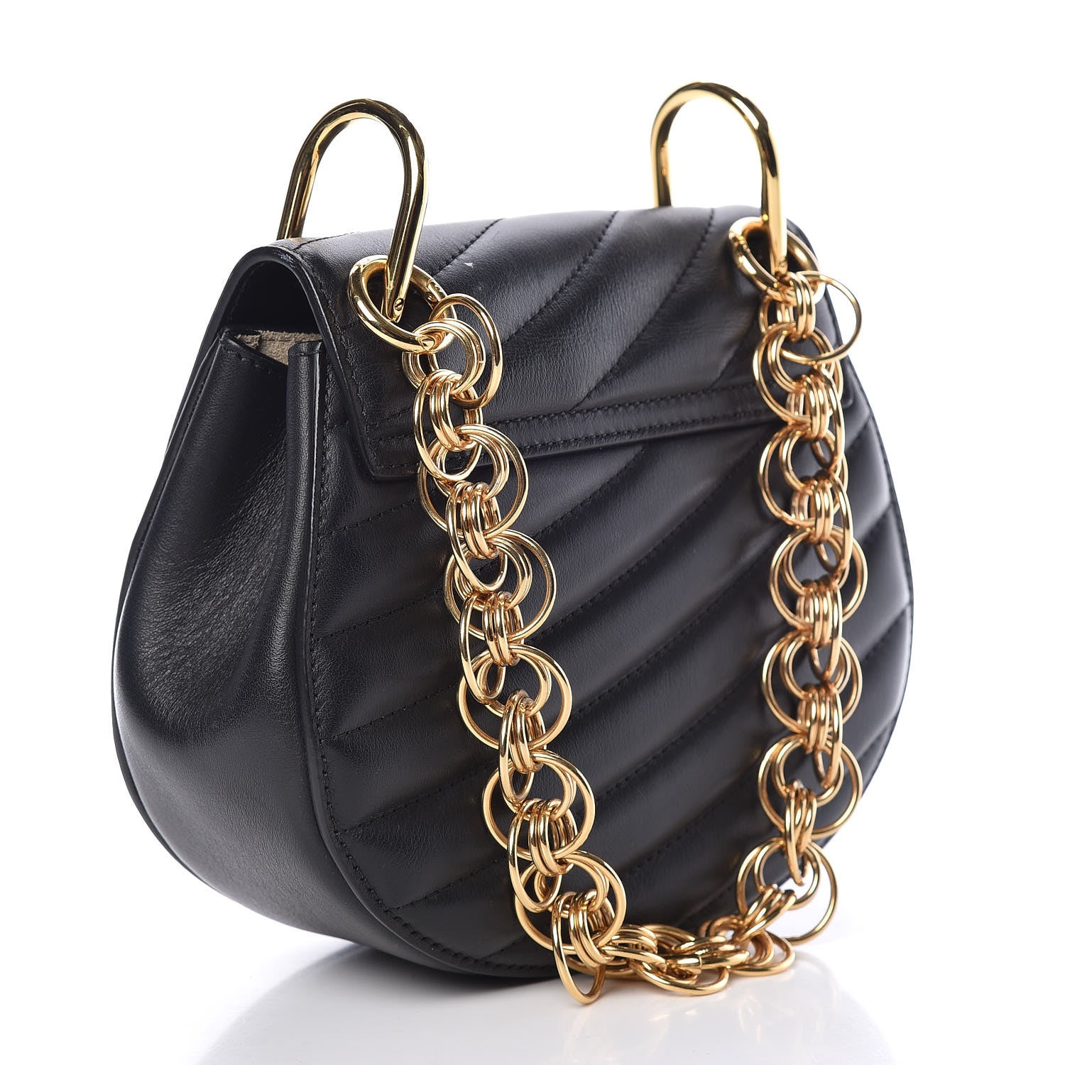 Chloe Calfskin Quilted Mini Drew Bijou Shoulder Bag Black 3 of 11