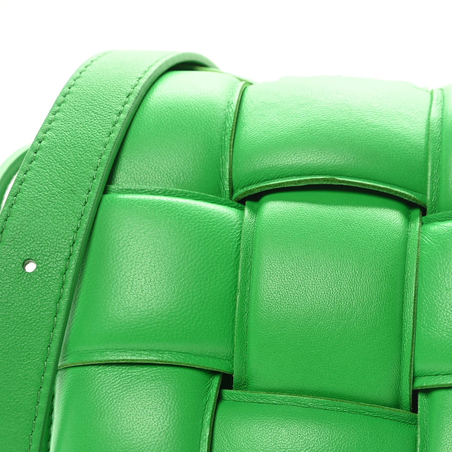 Nappa Maxi Intreccio Padded Cassette Crossbody Bag Parakeet