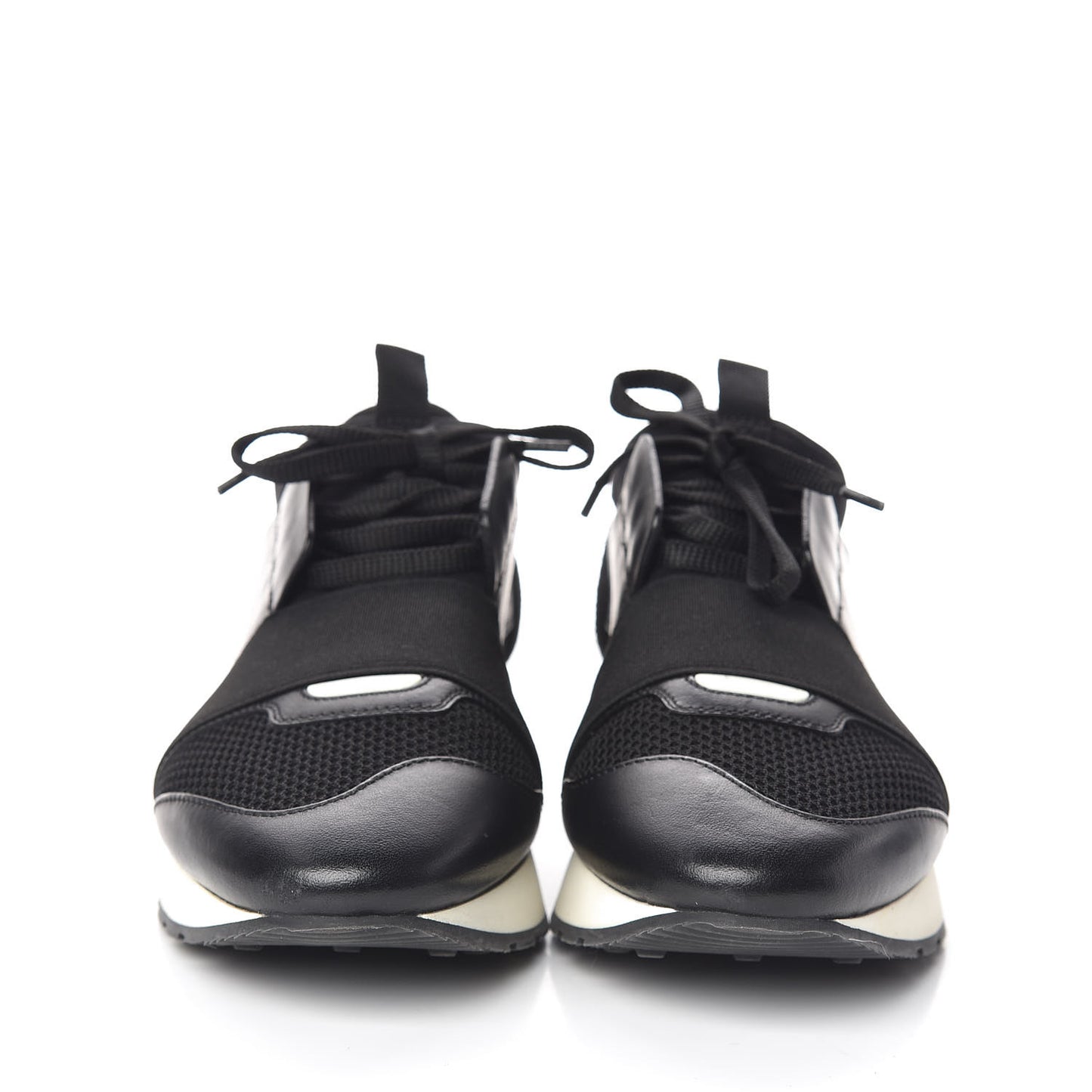 Mesh Calfskin Neoprene Suede Womens Race Runner Sneakers 38 Black