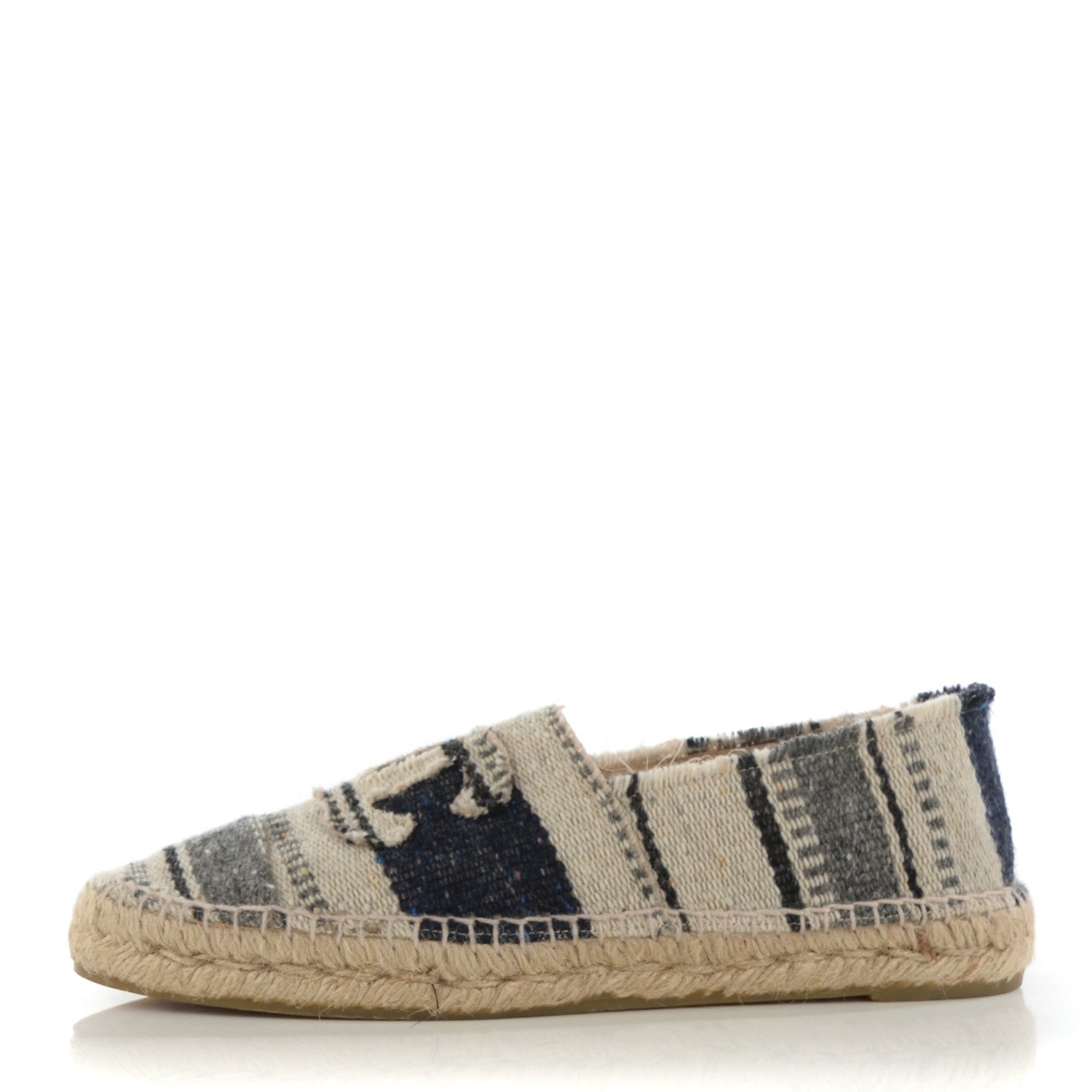 Chanel Toile Striped Espadrilles 41 Beige 1 of 11